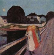 Four gilrs on the bridge Edvard Munch